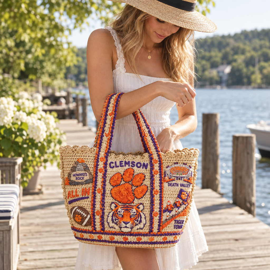 CTFB Straw-Style Embellished Tote Bag HTTT