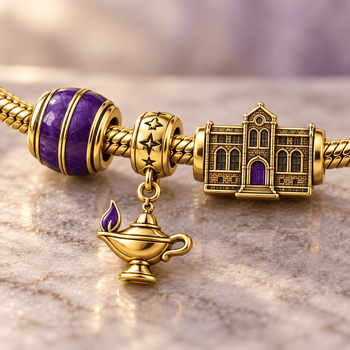 OMPP Gold Charm Bracelet Set HQH